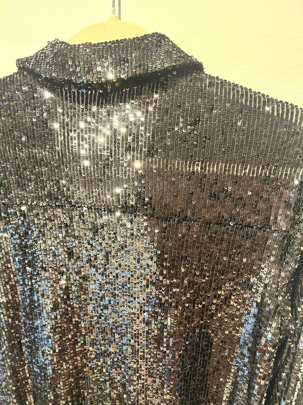Express Black Sequined Ribbed button down shirt - Picture 8 of 8